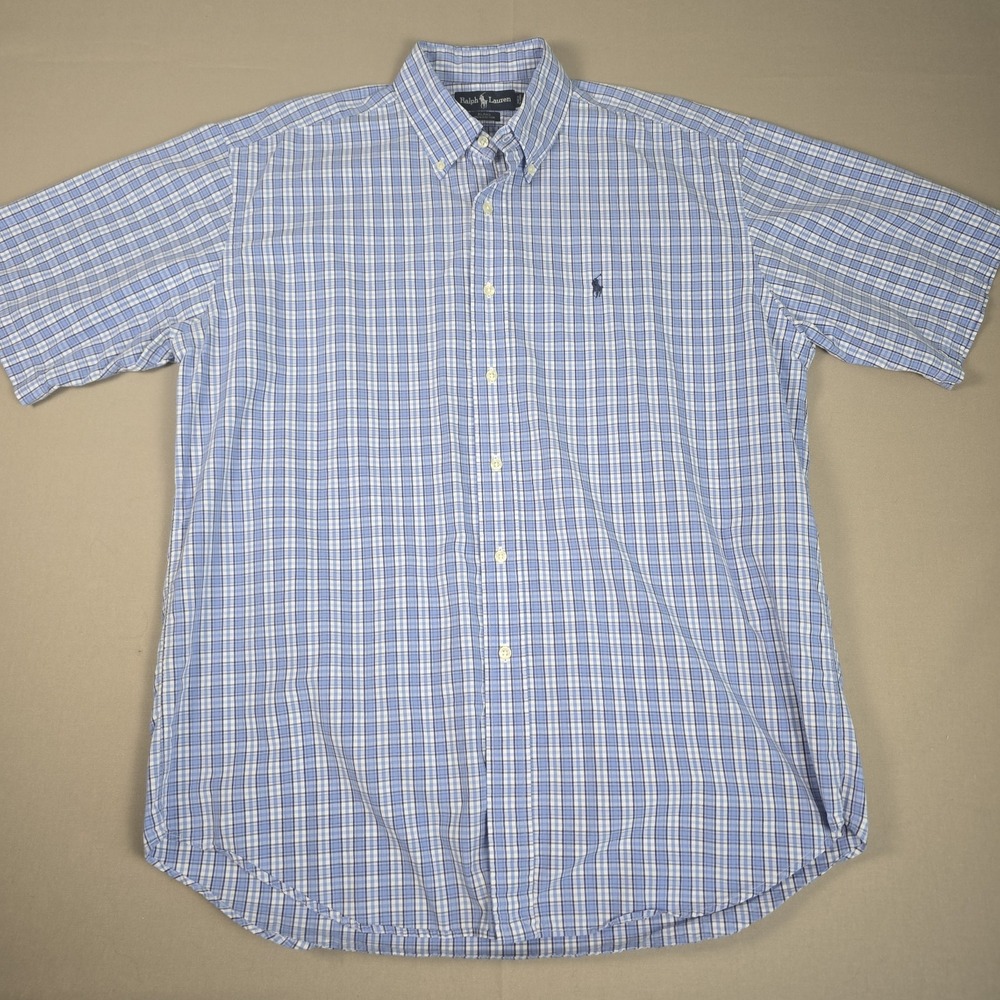 Polo Ralph Lauren Blake Men's L Multicolor Check Button-Up Shirt Two Ply Cotton